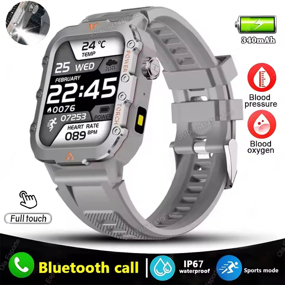 2026 New Rugged Military GPS Smart Watch Men Bluetooth Call Health Monitoring Sports 5ATM Waterproof Smartwatches Man Pk HW12 Oasis Select Q11-Silver