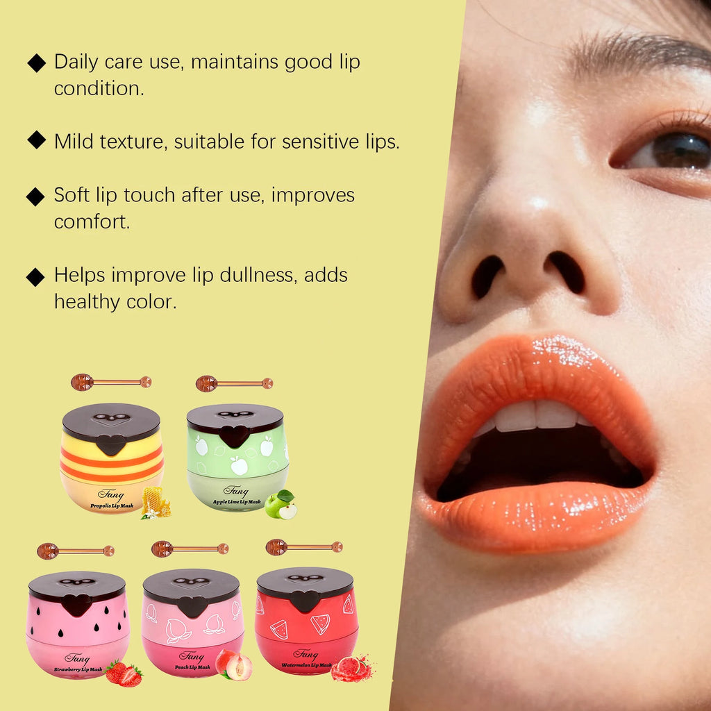 Propolis Lip Mask Moisturizing Repairing Lip Balm Stick Fade Lip Lines Hydrating Nourishing Overnight Lip Care For Dry Cracked Oasis Select