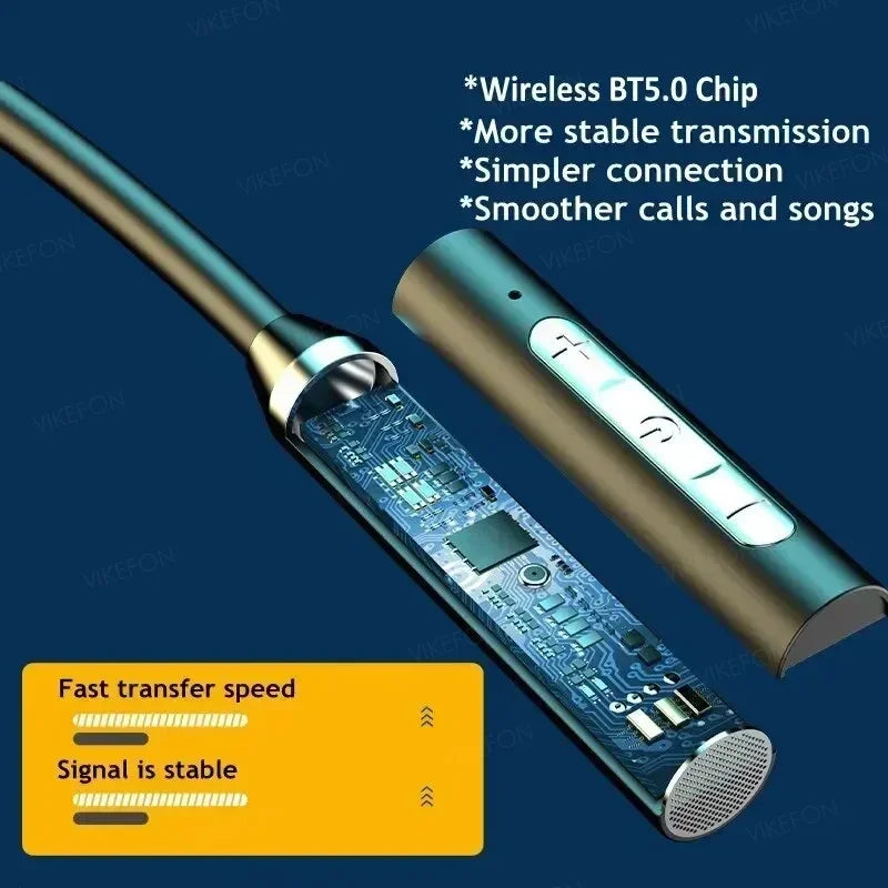 Wireless Headphones Bluetooth 5.0 Neckband Earphones Silicone Hifi 9D Stereo Sports Headset Halter Waterproof Magnetic Earbuds Oasis Select
