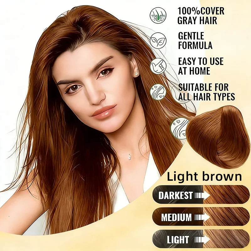 YUITIKUE 3-in-1 Light Brown Hair Dye Shampoo – Cover Gray Hair