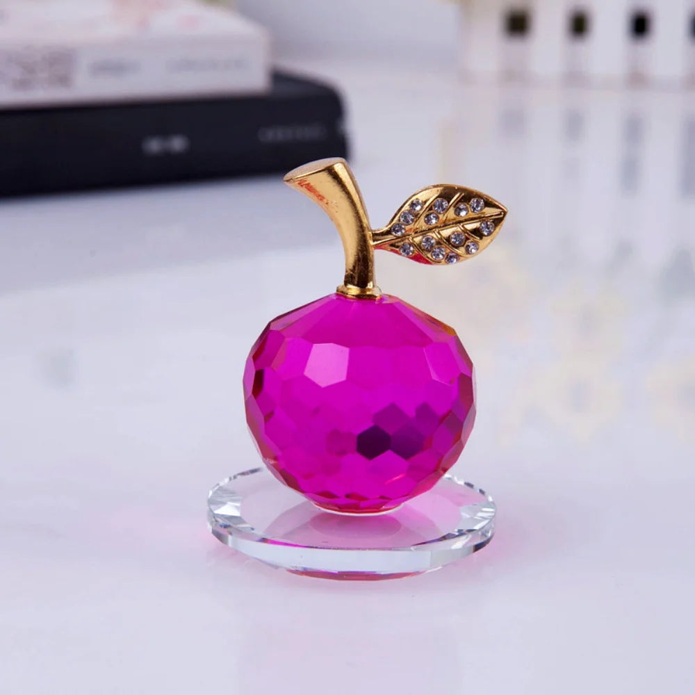3D Crystal Apple Ornament Diamond Apple Craft Souvenir Home Living Room Desktop Decoration Car Ornaments Fruit Figurines Gift Oasis Select Rosered
