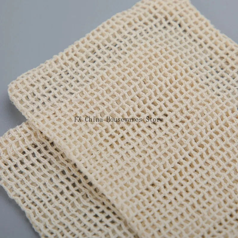 Eco-Friendly Handmade Natural Cotton Soap Saver Bag Mesh Soap Pouch for Body Cleansing And Skincare Oasis Select
