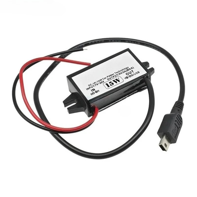 12V24V to 5V 3A Power Supply Module Male Female USB Adapter Mini USB Micro USB Adapter DC-DC Step Down Buck Converter for Car Oasis Select Mini USB 12V24V 5V3A