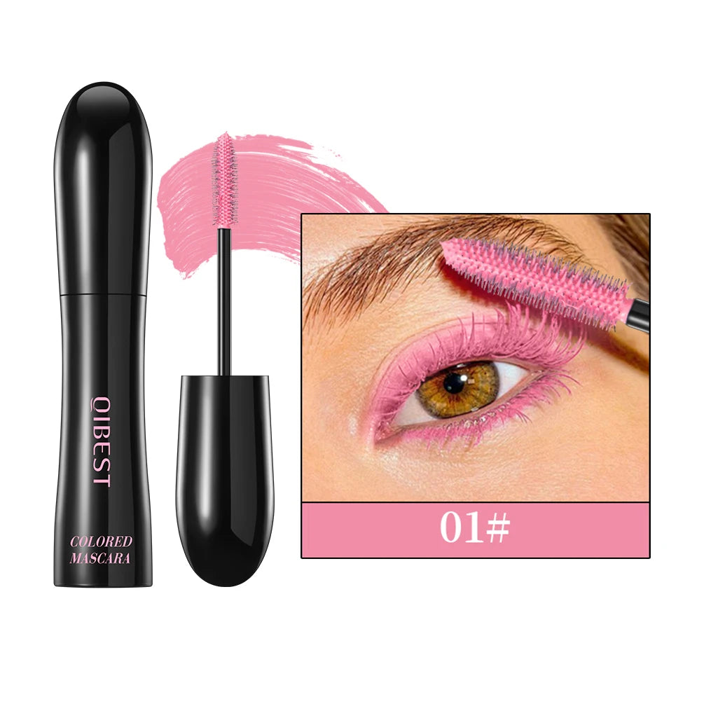 QIBEST 4D Silk Fiber Mascara – Waterproof & Colorful Lashes