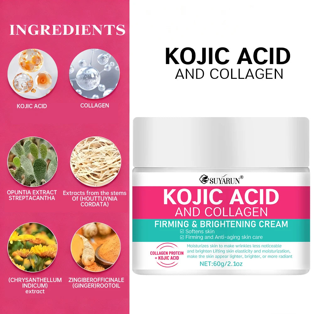 SUYARUN Kojic Acid & Collagen Face Cream – Brightening Moisturizer Brightening Face Cream Oasis Select