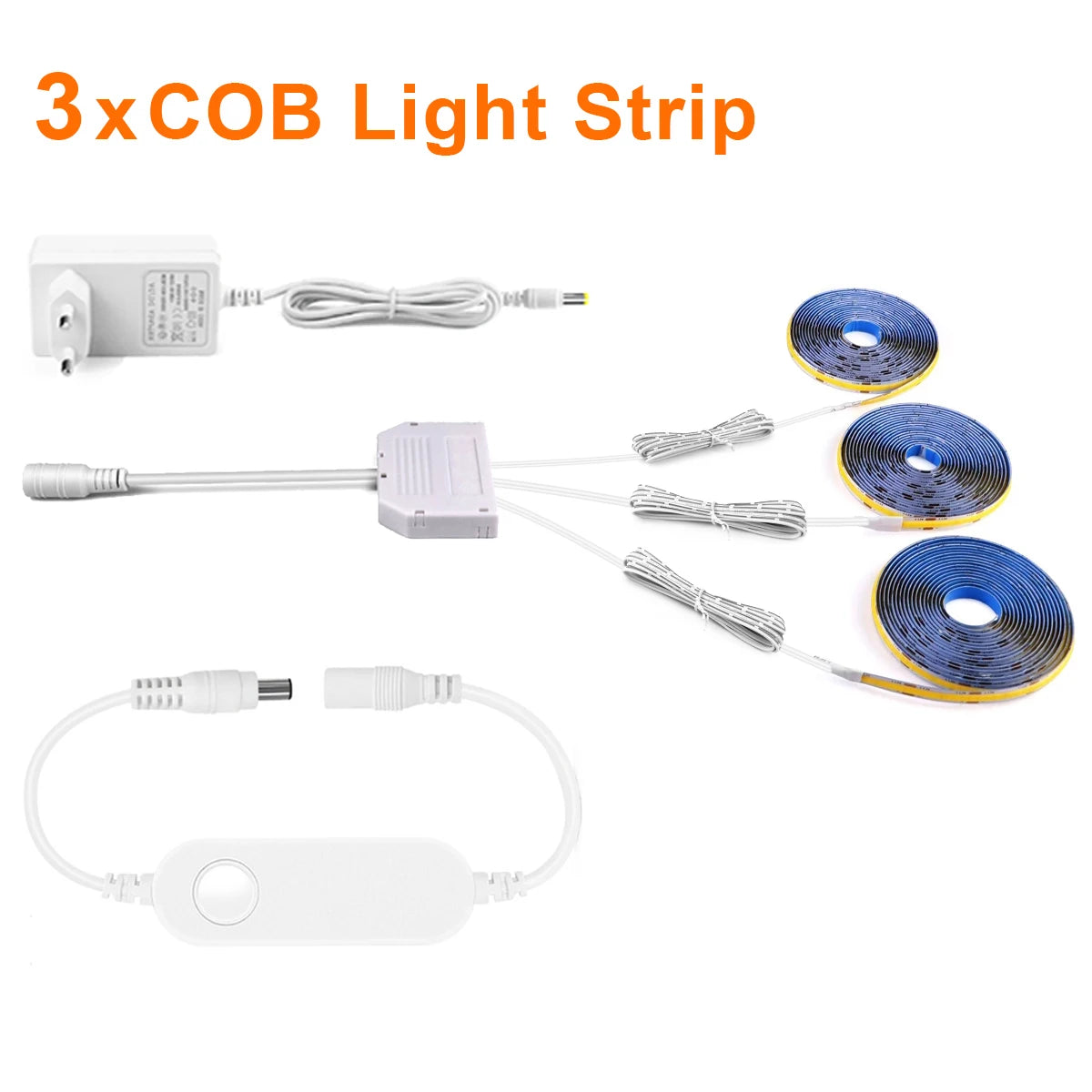 12V LED Soundproof Panel Decor COB Light Strip Wall Lamp for Smart Zigbee Tuya APP Control Wine Show Cabinet Night Lighting Oasis Select 3PCS COB LED Strip 2M Length Natural White 4000K