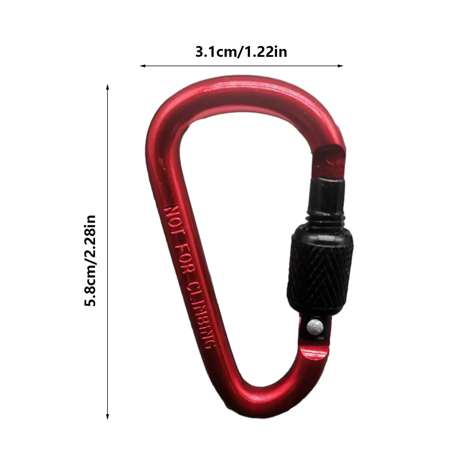 D-shape Carabiner Aluminium Alloy Sports Keychain  Multi Colors with Lock D-shape Carabiner Camping Hiking Hook Outdoor Tool