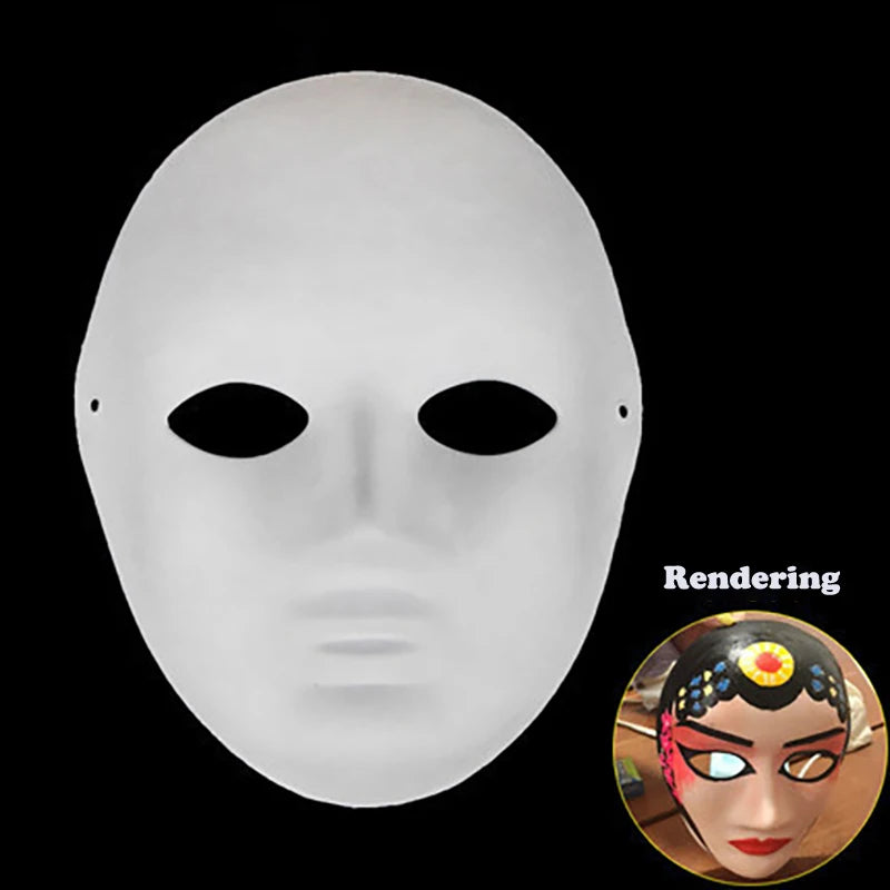 DIY Paper White Masks Create Artistic Craft From Theater And Halloween Costumes Party Masquerade Kids Painting Toy Oasis Select 2