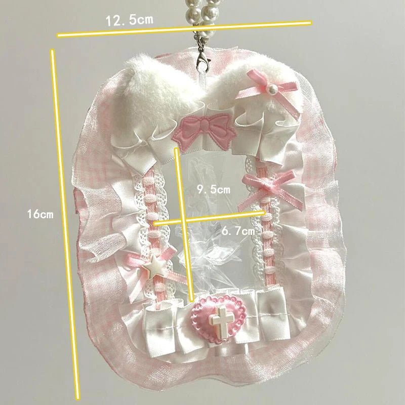 Plush Lace Photocard Holder – Anime Lolita Ribbon Card Case