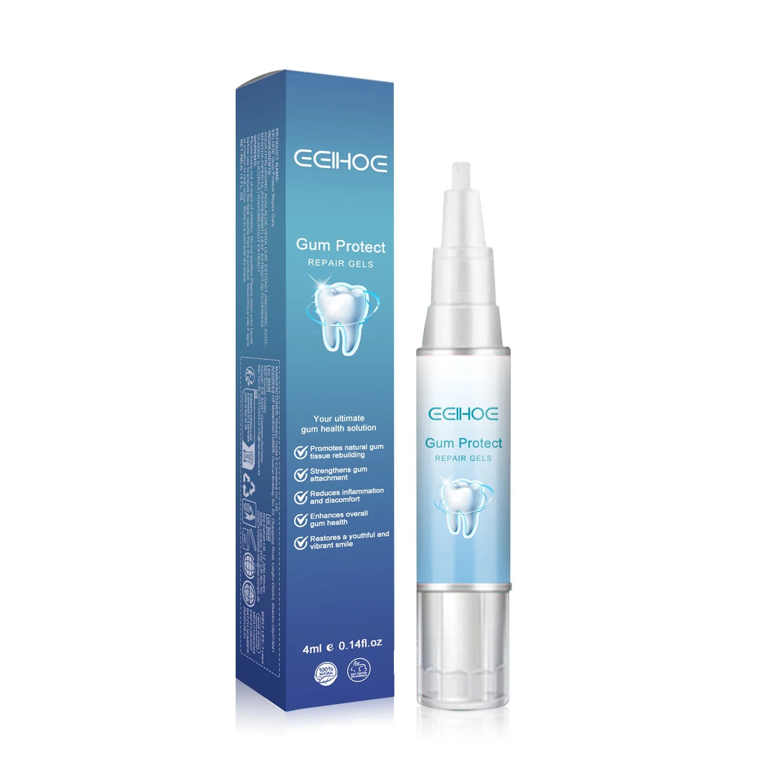 EELHOE Teeth Whitening Gel Gum Repair Treatment Dental Cleaning Teeth Bleaching Remove Stains Gum Repair Gel Oral Care Essence Oasis Select 4ml boxed