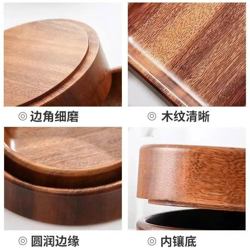Solid wood bowl Walnut Boat Bowl Creative wooden salad bowl Fruit bowl Vintage storage home kitchen utensils Oasis Select
