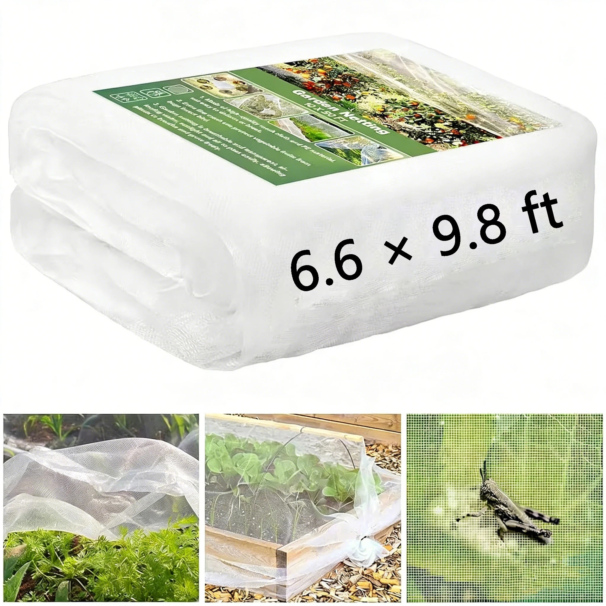 7×100FT Ultra Fine Garden Mesh Netting Pest Barrier Plant Cover Garden Pest Netting Oasis Select White one size