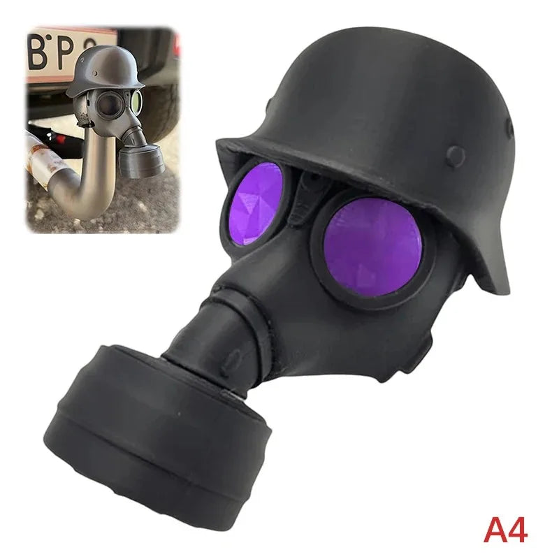 Trailer Hitch Cover With Steel Helmet And Gas Mask 3D Printed Trailer Hitch Ball Cover Prevent Receiver Tube From Rusting Oasis Select A4