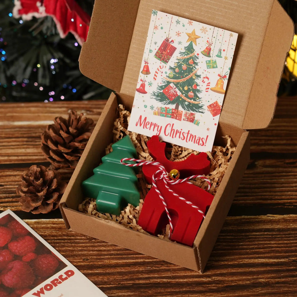 Christmas Tree Gingerbread Man Scented Candle Gift Set Handcrafted Shaped Christmas Gift Creative Souvenir Present Oasis Select B