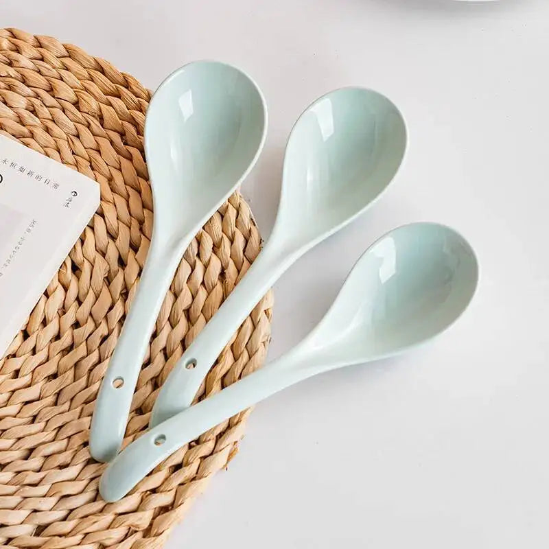 Internet Celebrity Porridge Spoon Large Size Clay Pot Soup Spoon Porridge Spoon Hot Pot Long Handle Spoon Kitchen Tablewear Oasis Select