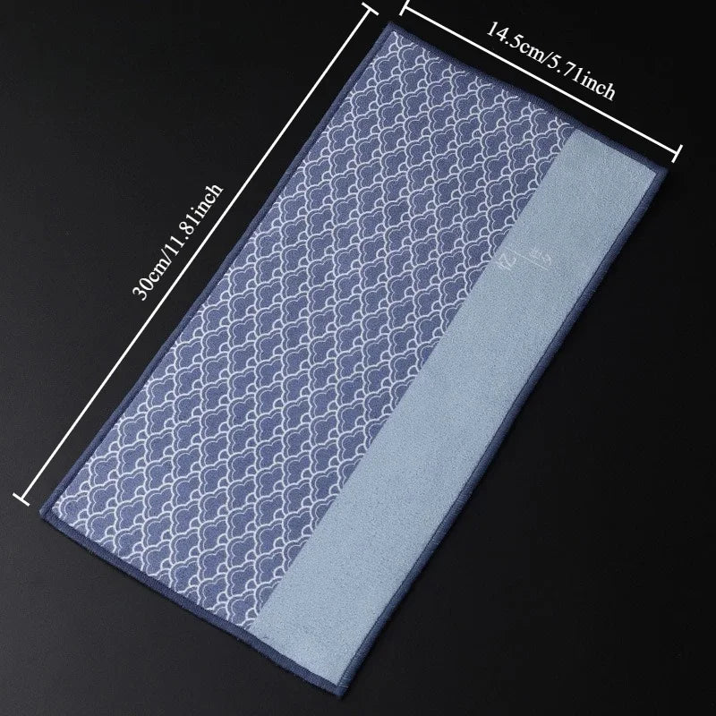 Cotton Tea Towel Strong Absorben Kung Fu Tea Set Accessories Thickened Table Cleaning Cloth Suede Tea Cloth Household Hand Towel Oasis Select Light blue
