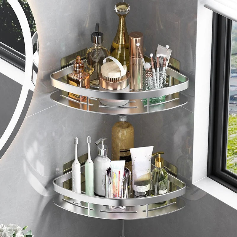 Bathroom Shelves Multiple Colors No Punching Required Corner Shower Shelf Wall-mounted Accessories Organizers Hardware Fixture Oasis Select