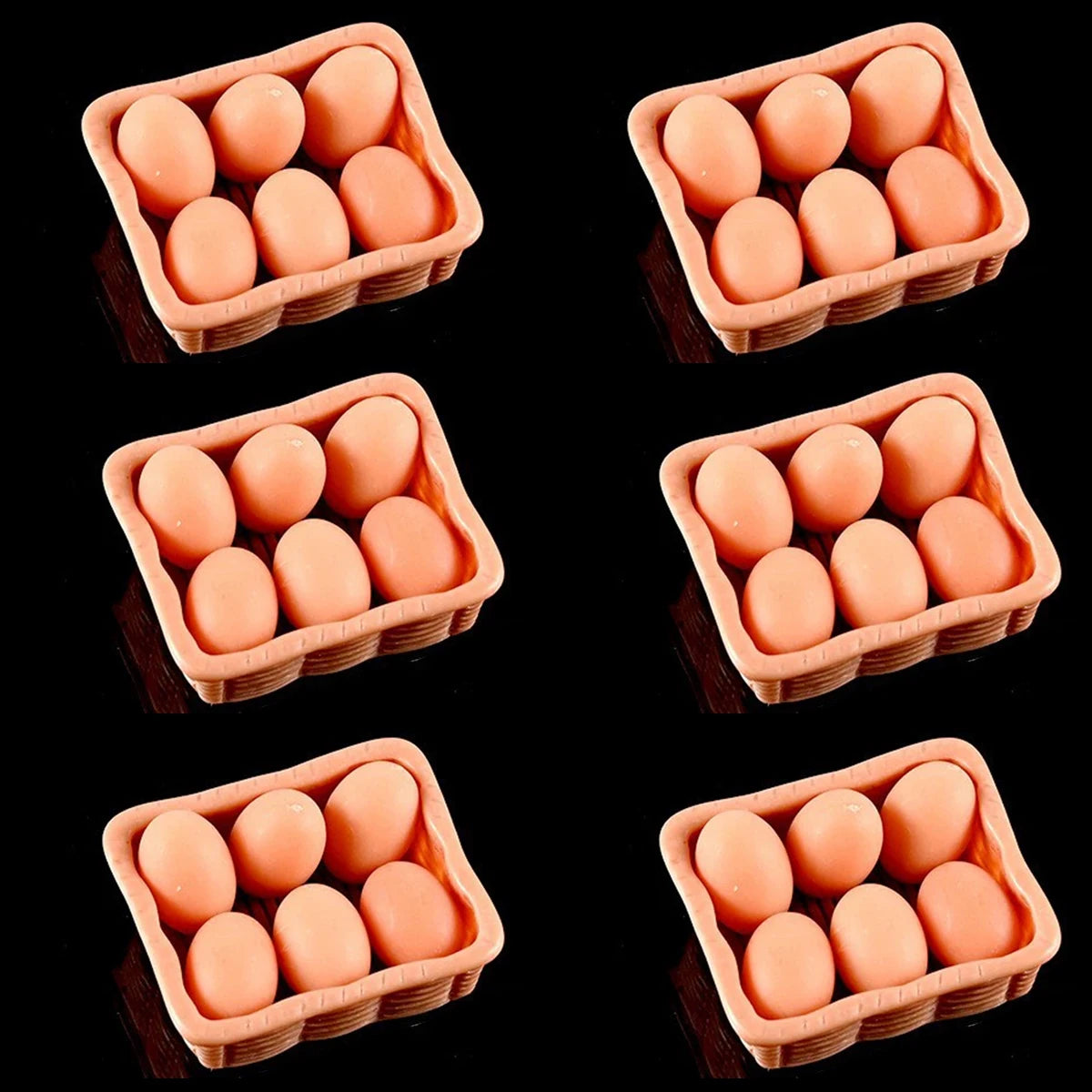 Miniature egg carton simulation decoration 1:12 dollhouse kitchen accessories shooting scene props, decorative ornaments Oasis Select 6 sets of yellow