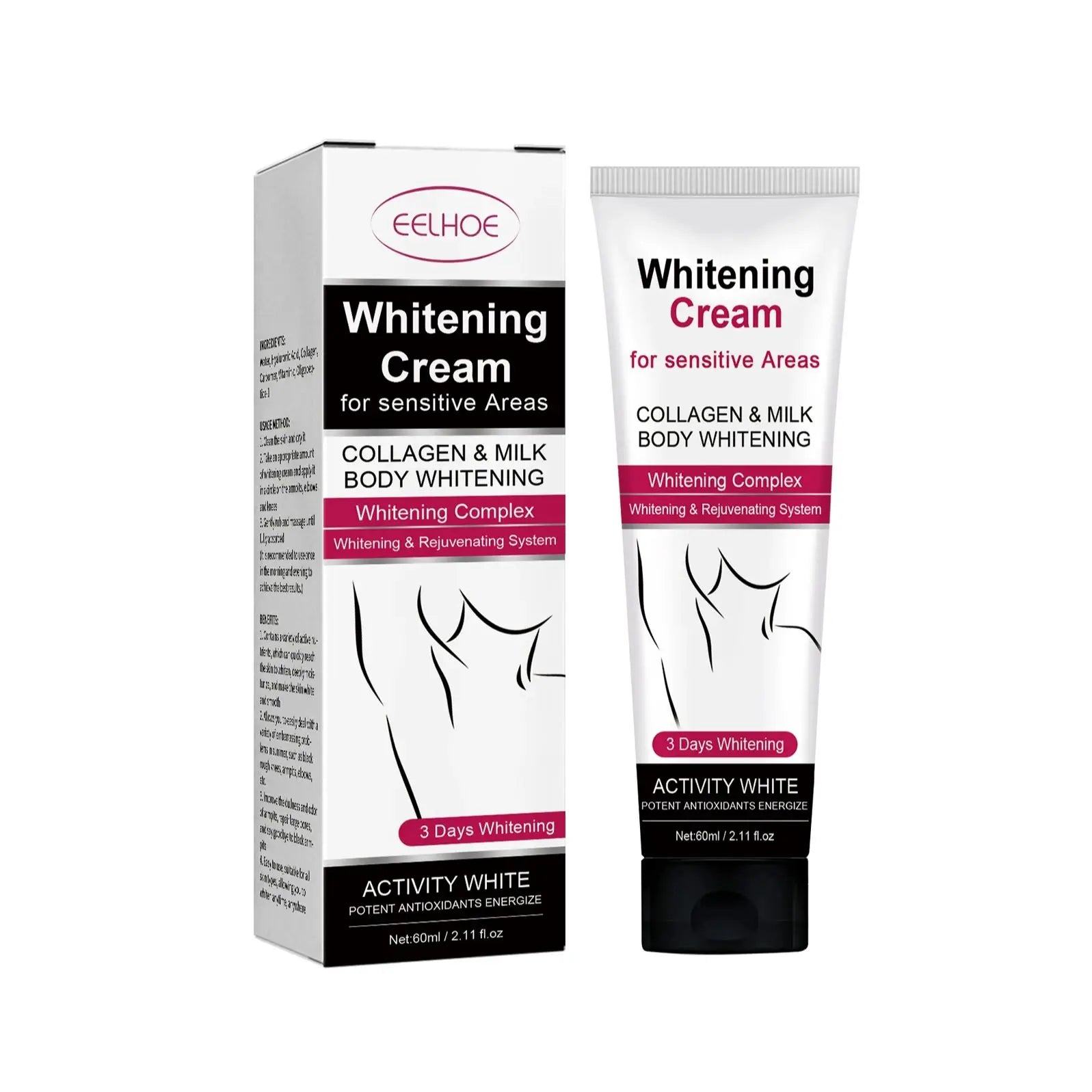Whitening Cream For Dark Skin Underarm Armpit Thigh Inner Joint Lightening Sensitive Area Body Care Moisturizing Brighten Lotion Oasis Select 60ml