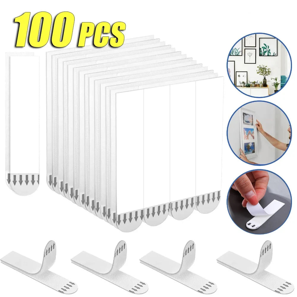 Punch-free Frame Tape Strips Assorted Mounting Self Adhesive Picture Frame Fixed Poster Wall Hook Decorate Fixing wall Hanger Oasis Select