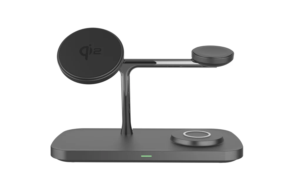 QI2 Wireless Charging Station for Apple / Samsung 3 in 1 Charger Stand Dock for iPhone 12-16 AirPods Apple Watch 10 9 8 7 6 5 Oasis Select Qi2 Black