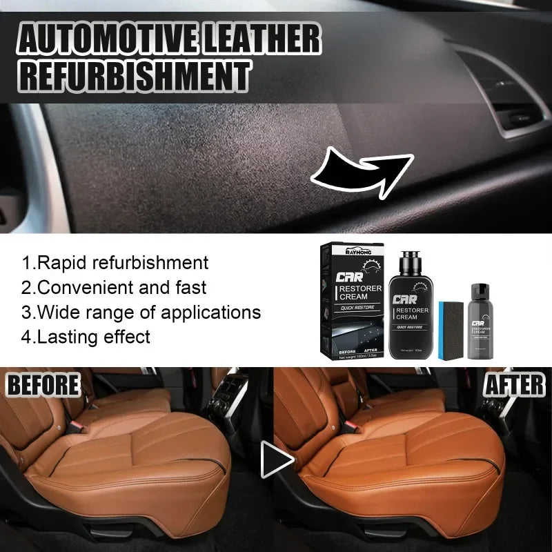 Auto Plastic Leather Repair Agent 30/100ml Car Restorer Cream Washable Refresh Aging Surfaces Care Cleaning Refurbishment Agent Oasis Select