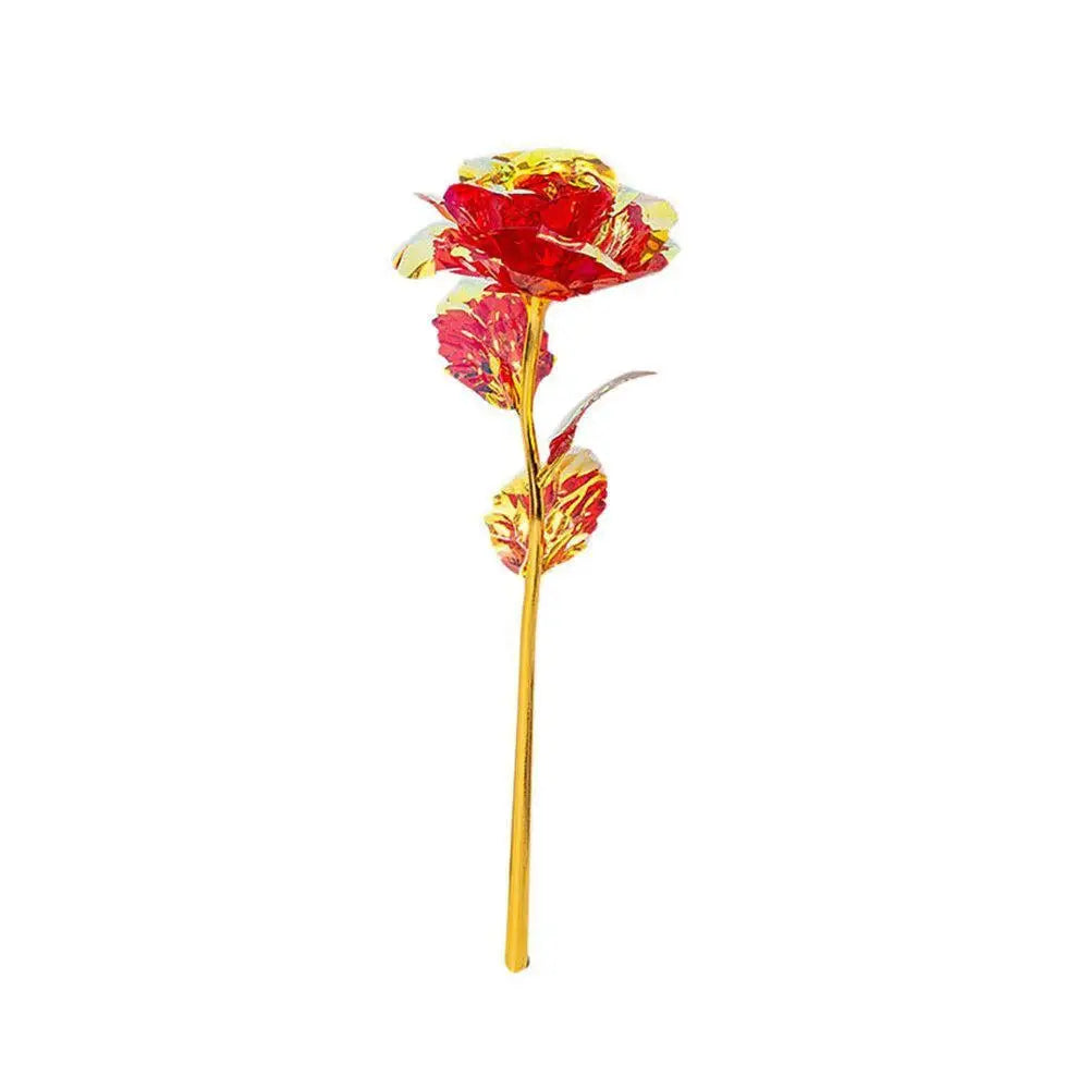 Multi-Color Gold Plated Rose Flower Romantic Valentine’s Day Mother's Day Gift Garden Decoration Flower Decoration Oasis Select Red