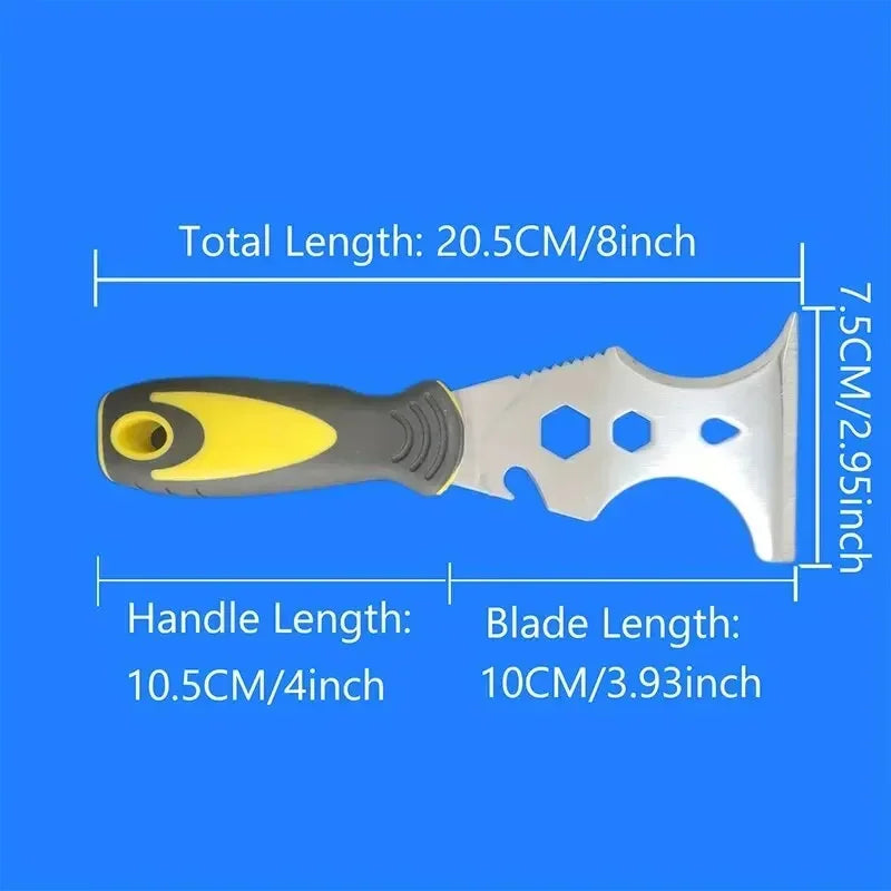 Stainless Steel Multi Function Putty Knife 15 In 1 Paint Scraper Construction Tool For Wallpaper Removal Can Opener Home DIY Oasis Select