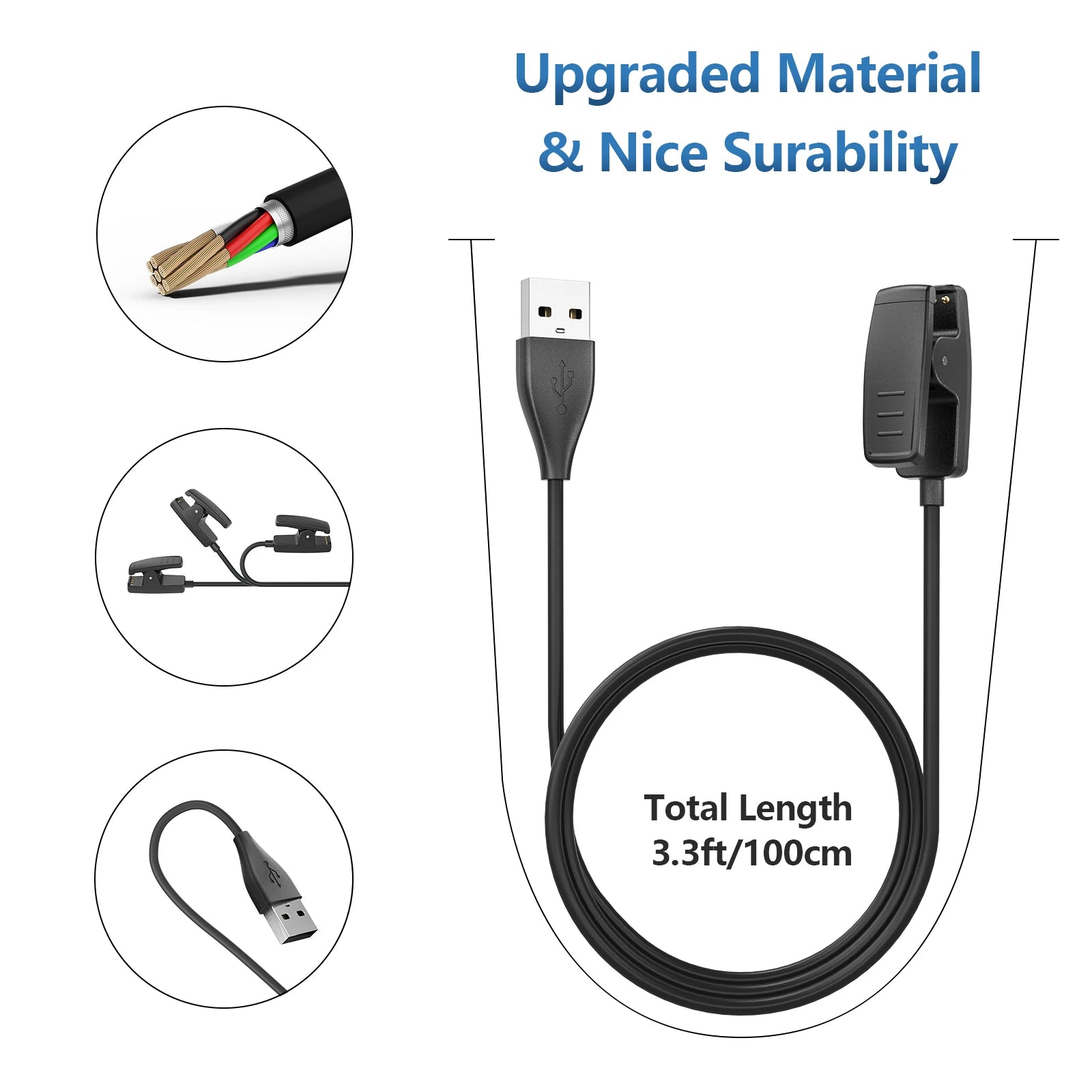 USB Charging Cable for Garmin Forerunner 35 235 645 Approach Smartwatch Charging Cable Oasis Select