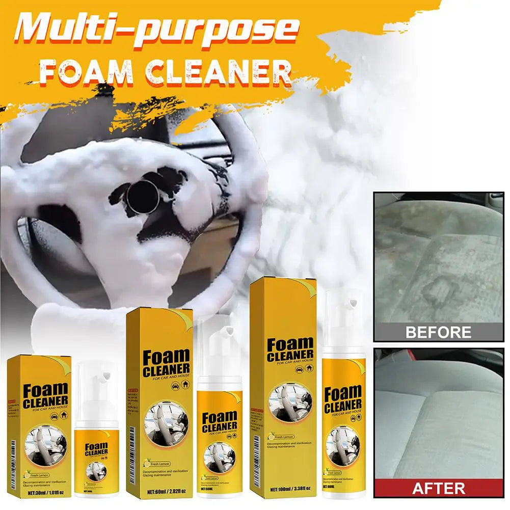 30-100ML Multifunctional Foam Cleaner For Car Interior Instrument Panel Seat Steering Wheel Stain Removal Foam Cleaner Spray Oasis Select
