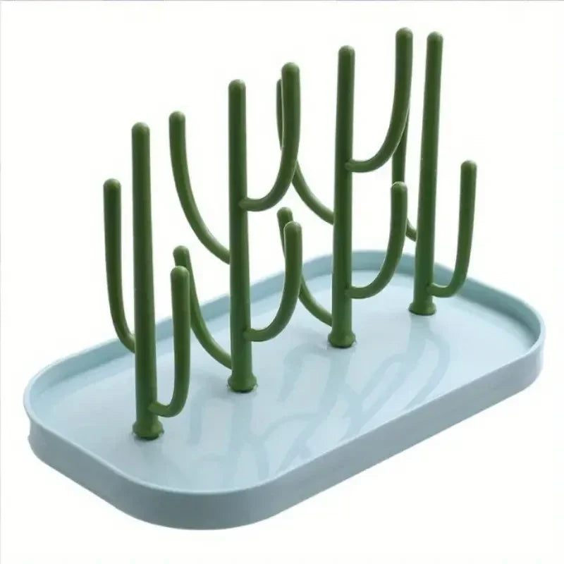 Baby Tree-shaped Milk Bottle Drain Rack, Dust-proof Milk Bottle Holder, Cup Drain Rack Easter Gift Oasis Select Blue