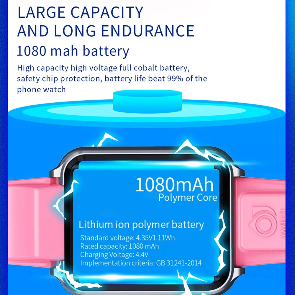 4G Smart Watch Kids GPS Positioning Dual Camera Smartwatch Student Clock Wifi Internet Boy Girl Video Calls 1+8/2+16 SIM Card Oasis Select