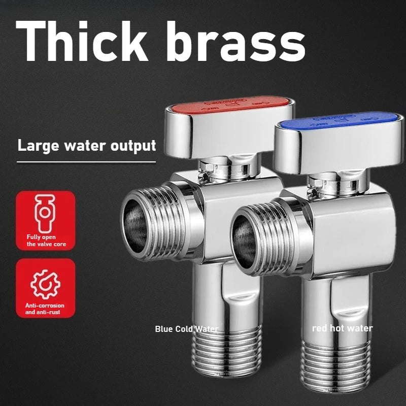 Brass High Flow Ball Valve Fully Open Ball Core Angle Valve Gas Water Heater Hot and Cold Universal 4 Points 6 Points Oasis Select