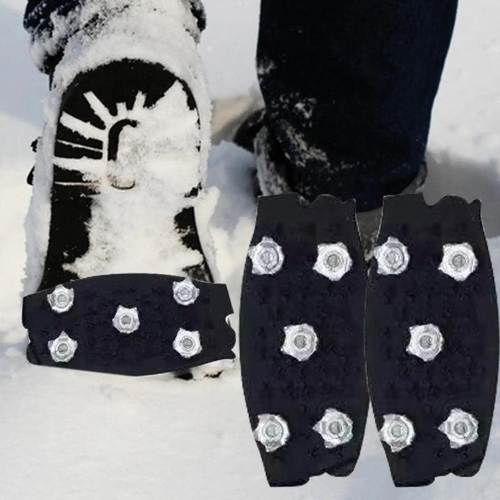 Ice Grips for Shoes 5-Tooth Footwear Crampons Walking Ice Traction Cleats Snow Grips Cleats for Hiking Climbing Walking Skiing Oasis Select