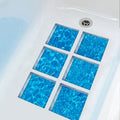 3D Bathtub Stickers Anti-Slip Bath Tub Decals Waterproof Wave Pattern Self-Adhesive Bath Tub Anti-Slip Film Stripe Bath Mat Oasis Select 15x15cm 6pcs