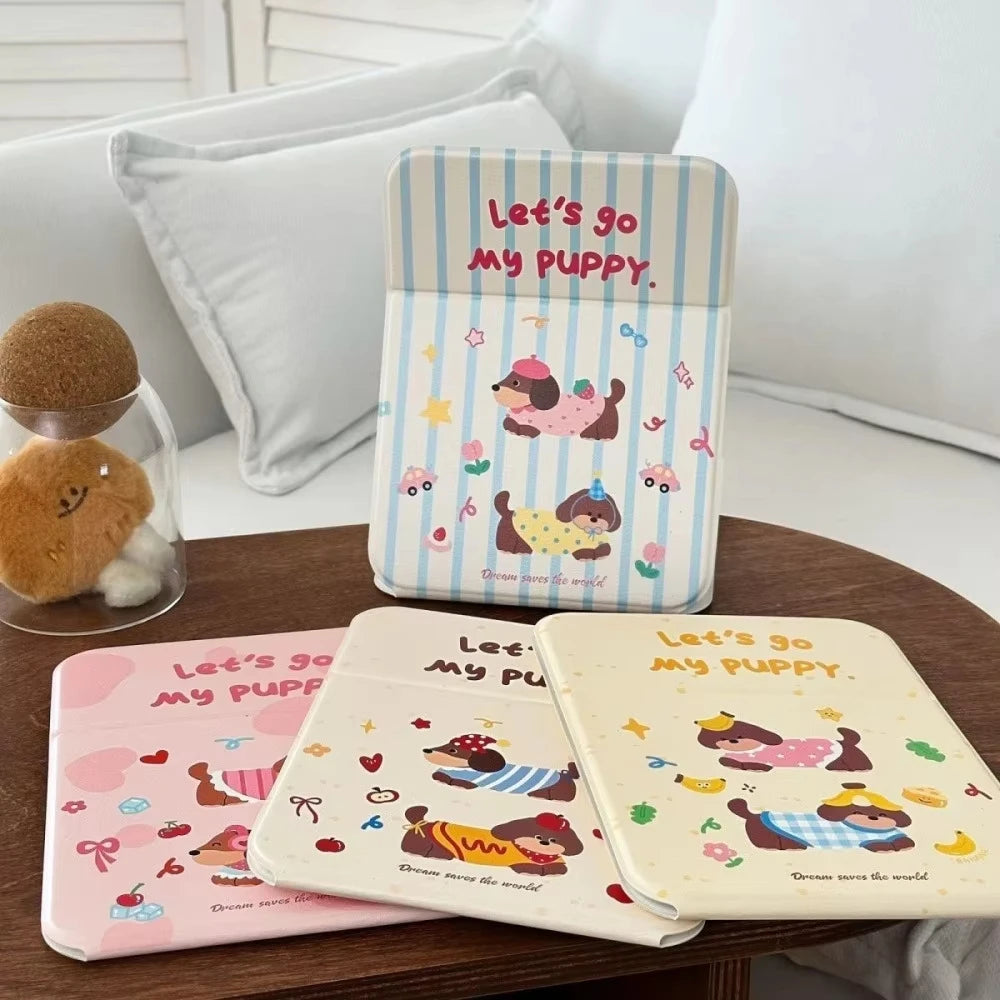 Kawaii Puppy Makeup Mirror – Foldable Portable Desk Mirror