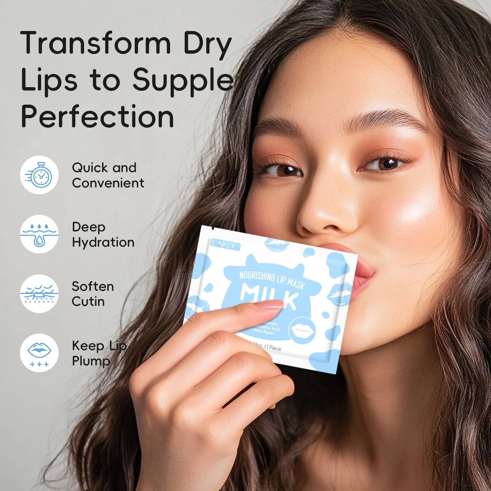 LAIKOU Milk Collagen Lip Mask – Hydrating & Line Repair Collagen Lip Mask Oasis Select