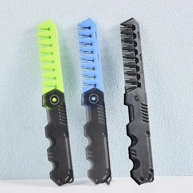 NEW 2in1 travel Portable Folding Comb Barber Clipper Comb Wide Tooth Oil Head Hair Comb Mini Beard Combing Salon Styling Tool Oasis Select