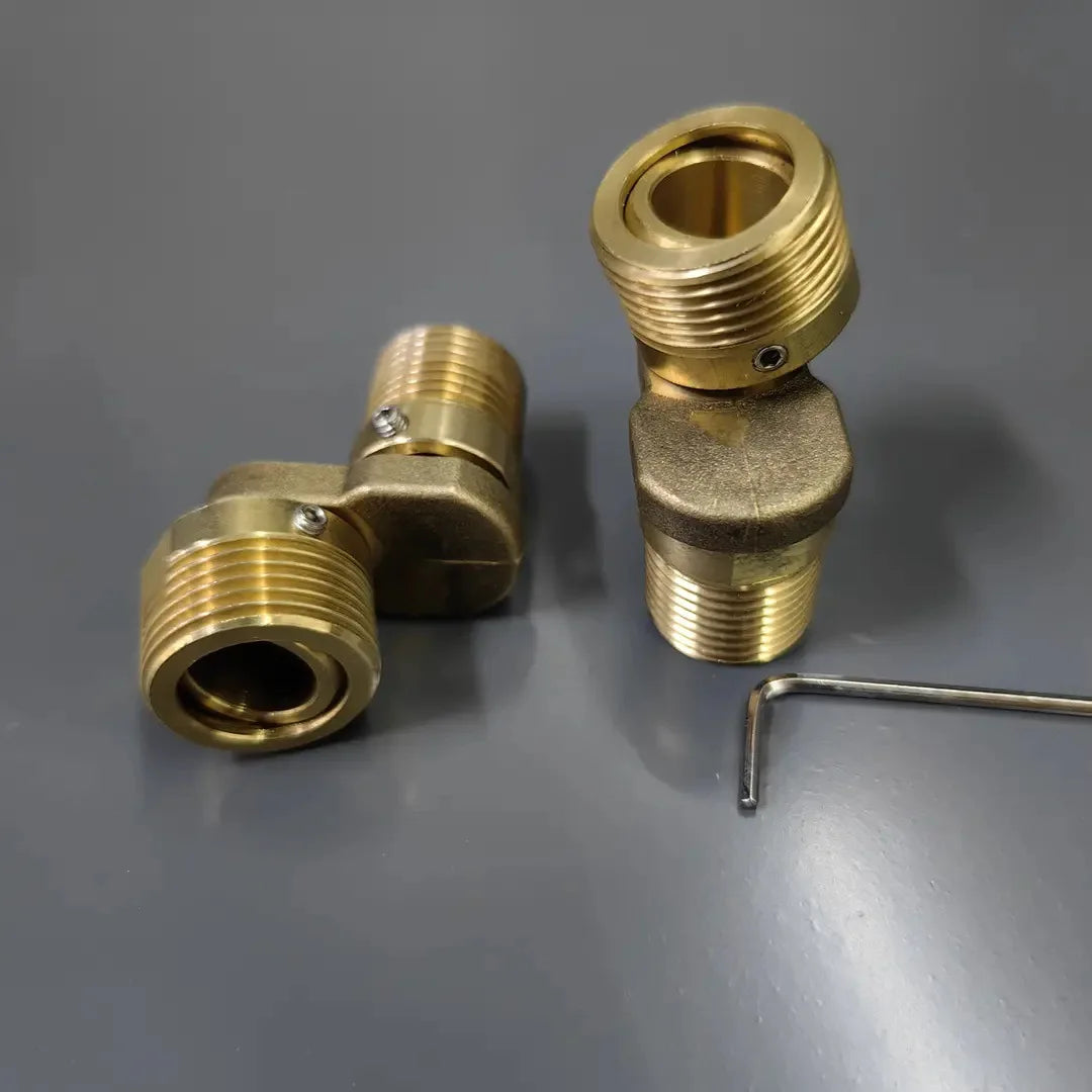 Copper Angled Curved Foot Lengthened Thickened Eccentric Screw Corner Wall Mounted Angle Adjustment Shower Faucet Adapter Oasis Select