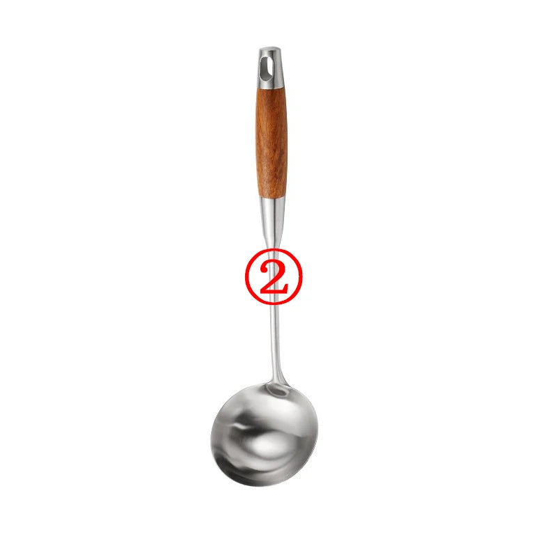 4-Piece Stainless Steel Cooking Utensil Set – Rosewood Handle Cooking Utensil Set Oasis Select 02