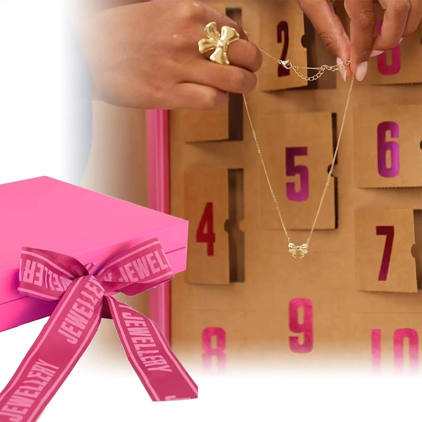 Jewelry Advent Calendar 10 Days Countdown to Christmas Calendar Countdown Box Trendy Stainless Steel Jewelry for Adults Oasis Select