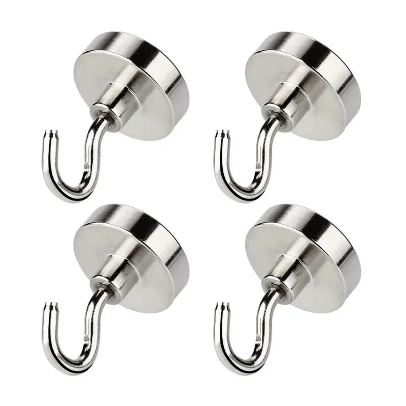 8PCS Strong Neodymium Magnetic Hook Sucker Metal 12kg 5Pounds Diameter 20mm Magnets Quick Hook Shelf Ring For Home Kitchen Oasis Select 4PC 20mm