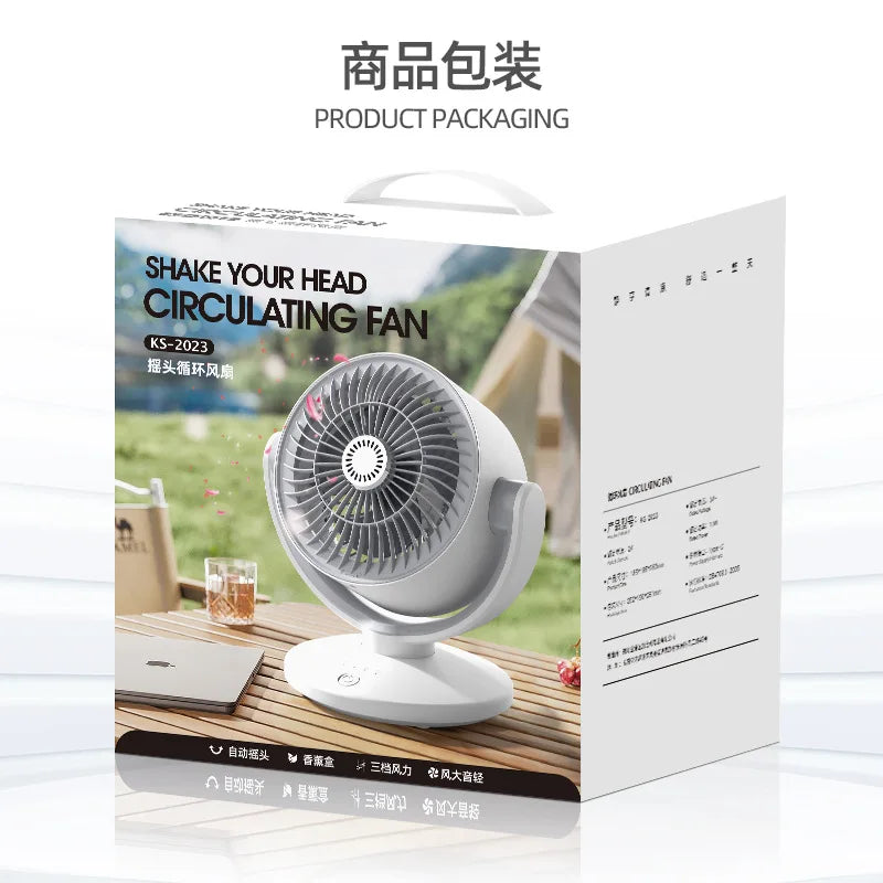 Desktop Air Circulator Fan – Portable Quiet Oscillating USB