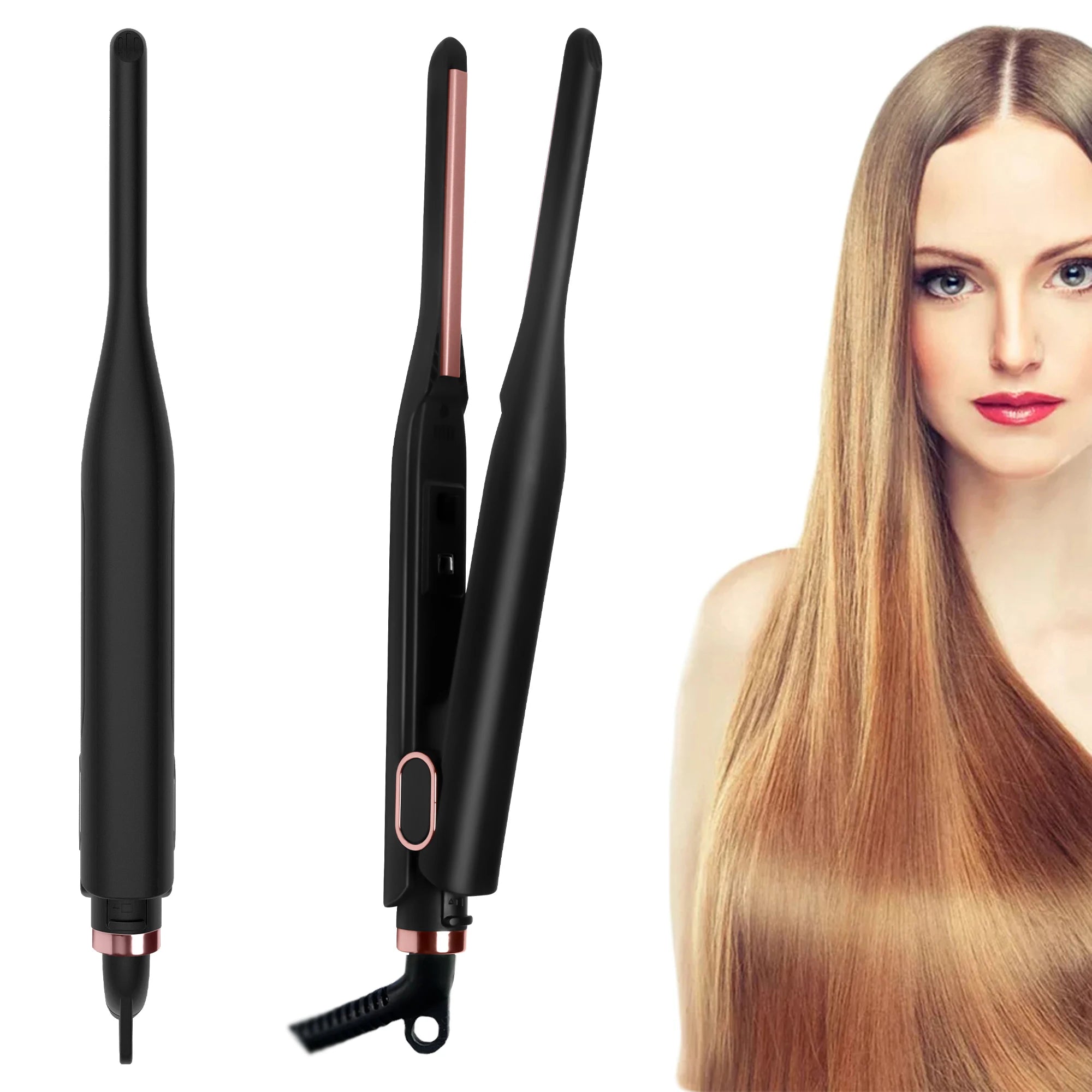 URGGU Mini 2-in-1 Pencil Flat Iron for Short Hair & Curling