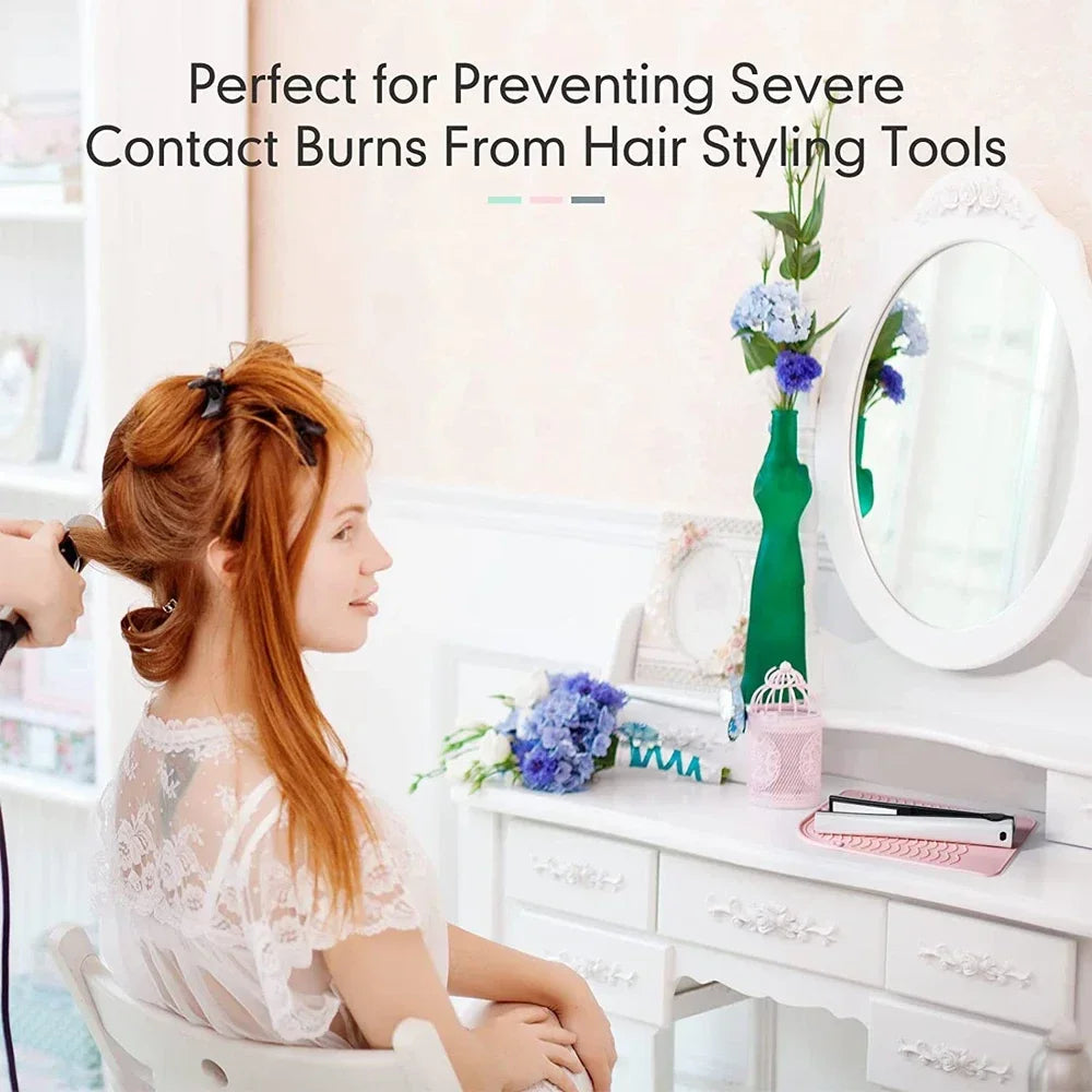 Styling Tools Heat Proof Mat Silicone Pad Anti Slip Portable for Hair Straightener Curling Iron Countertop Protector Oasis Select