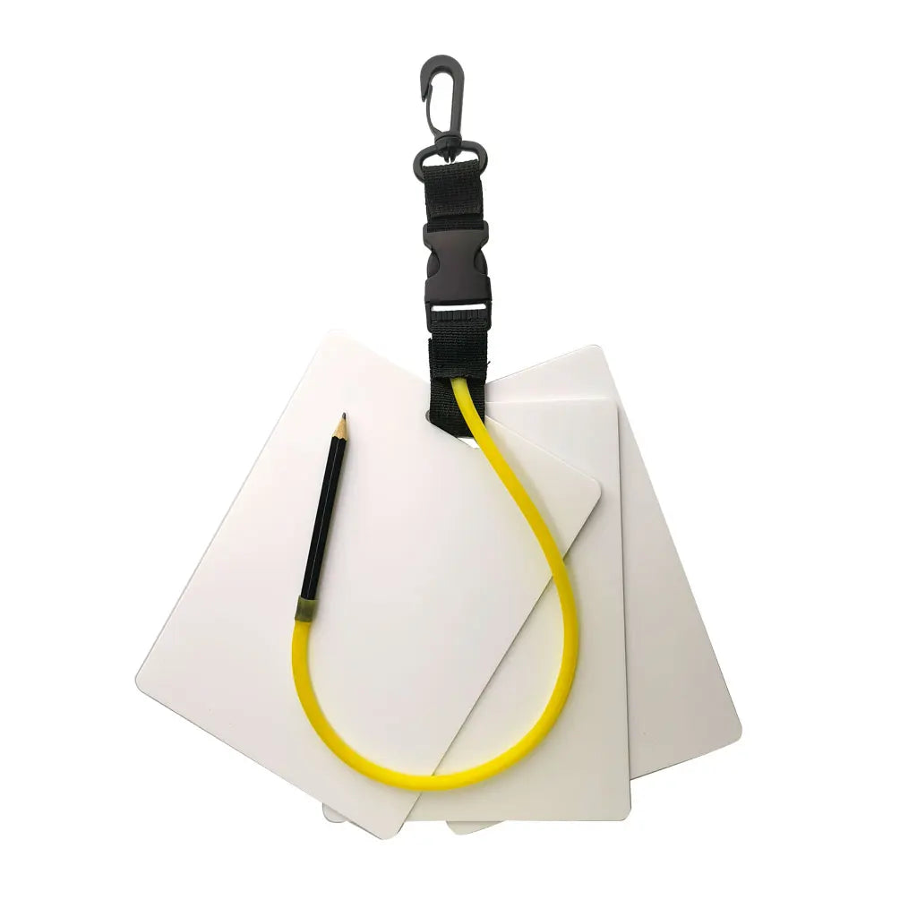 3 Panels Scuba Diving Writing Slate Pad Board with Pencil 316 Stainless Steel Quick Release buckle Scuba Dive Gear Oasis Select