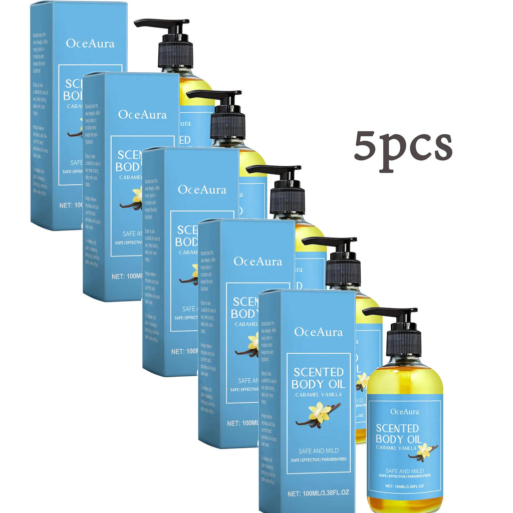 Vanilla Body Massage Oil Improve Moisturizing Relieve Stress Strengthen Nourishing Muscle Relaxing Body SPA Plant Essential Oils Oasis Select 500ml Boxed