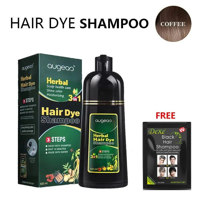6 Color Coffee Red Purple Salon & Home Hair Color Hair Dye Shampoo Fast Grey Hair Dyed Black 500ml Oasis Select 500ml Coffee