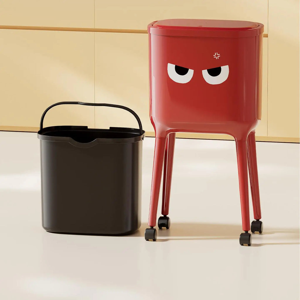 High-leg bin, no bending required, press-to-open lid design—large-capacity oval kitchen/living room bin, durable plastic Oasis Select