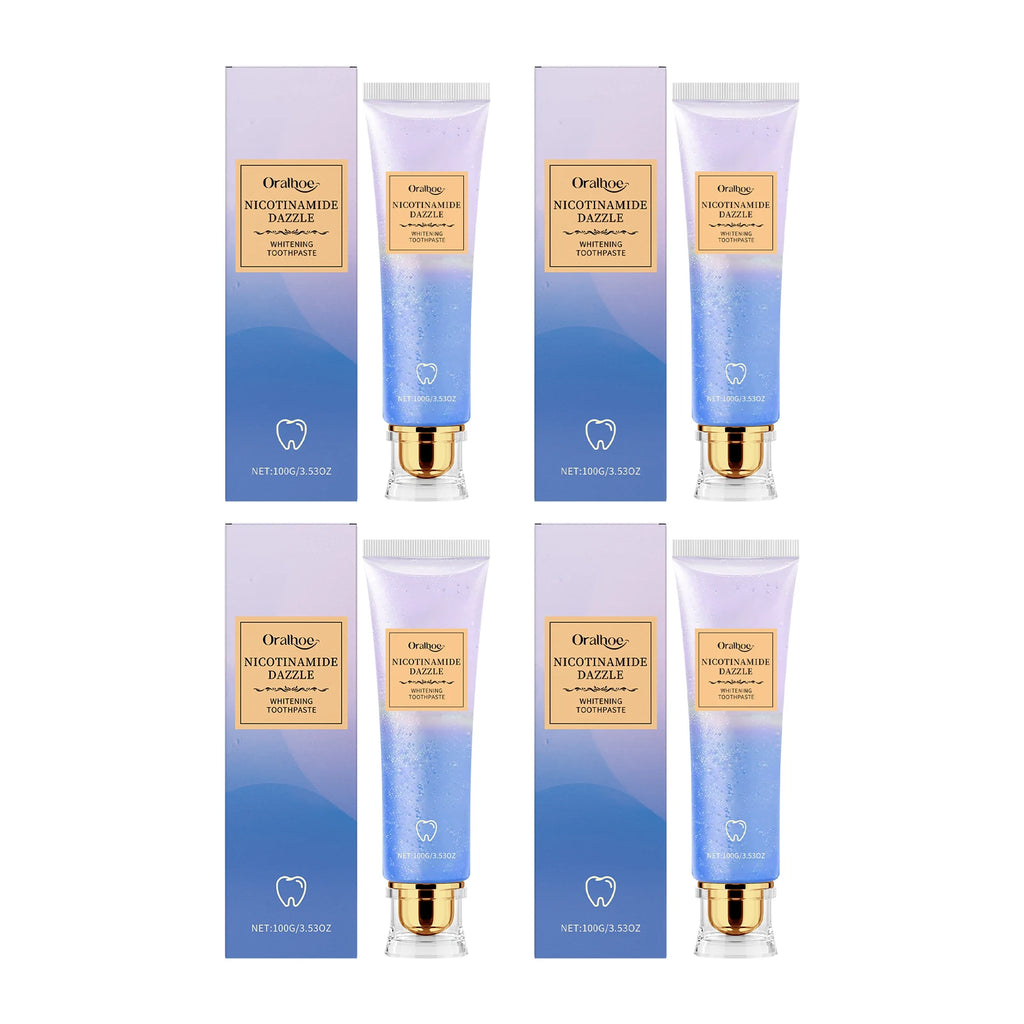 Oralhoe Nicotinamide Tooth Whitening Toothpaste Freshing Breath Deep Cleansing Bleaching Remove Smoke Stains Brighten Toothpaste Oasis Select 100g Boxed X 4PCS